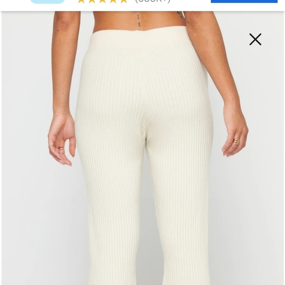 Spiritual Gangster Flare Wool Blend Knit Pants in Birch - Picture 2 of 8